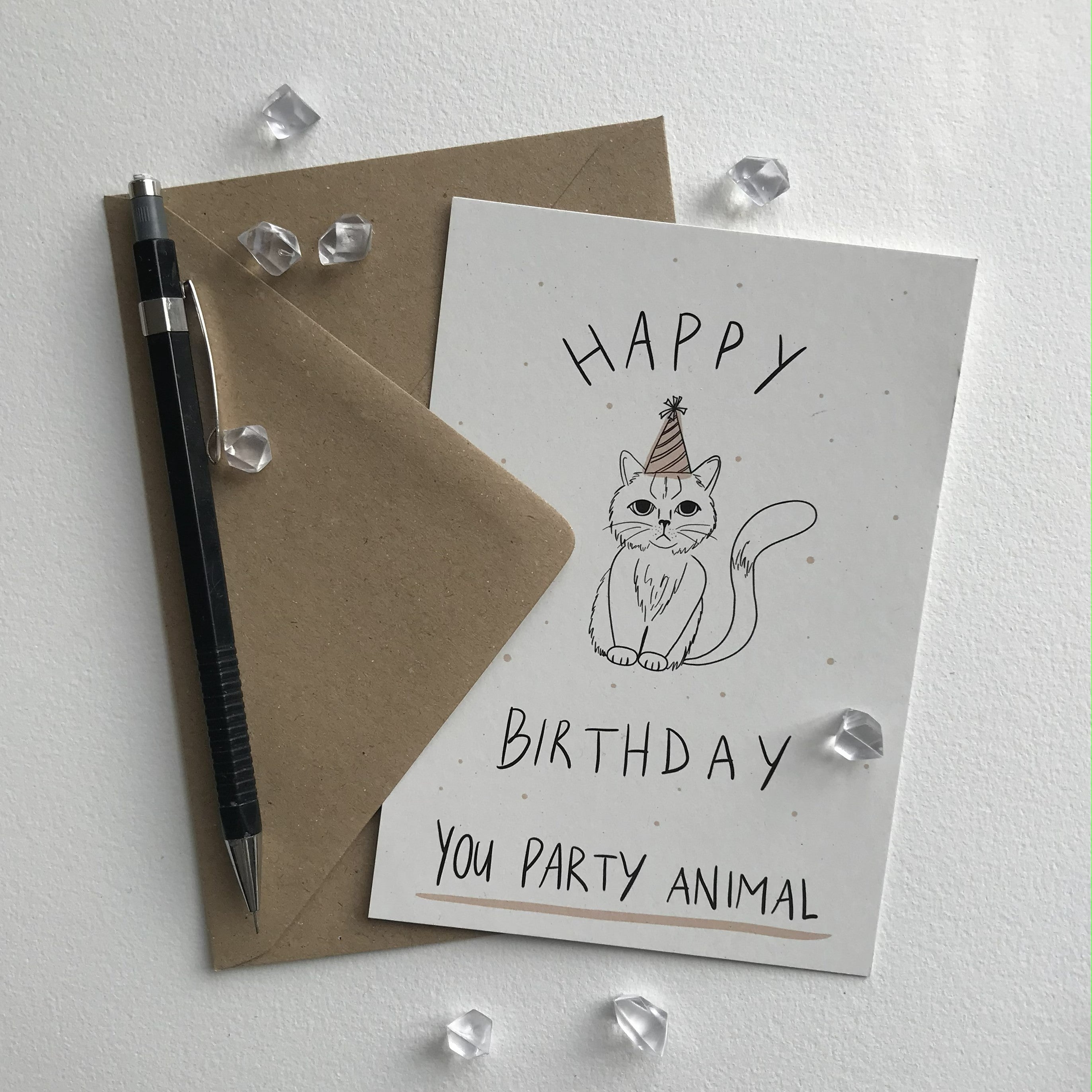 Wenskaart "Party animal"