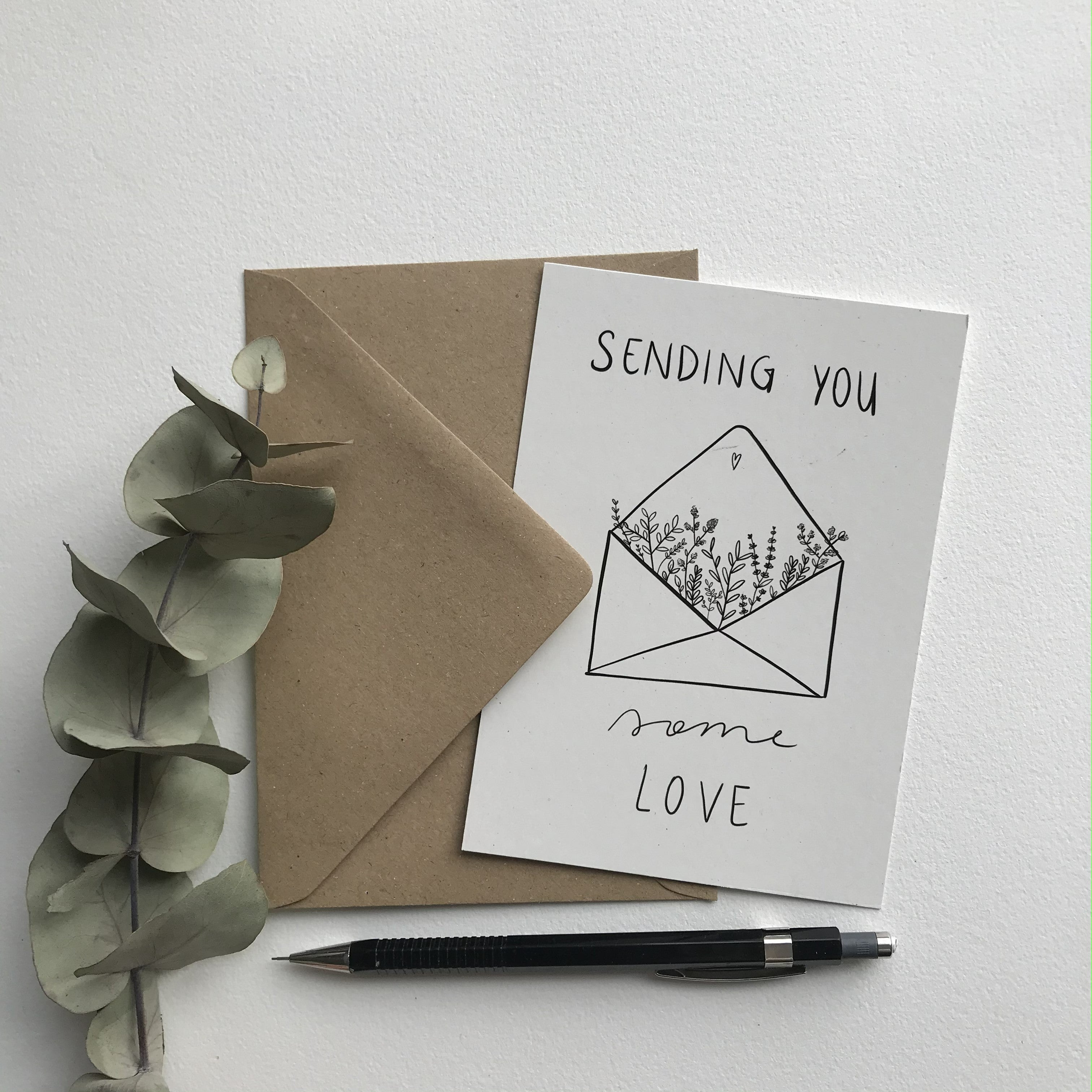 Wenskaart "Sending love"